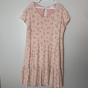 Altar’d State Floral Pink Short Sleeve Dress • Size Small